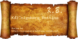 Königsberg Bettina névjegykártya